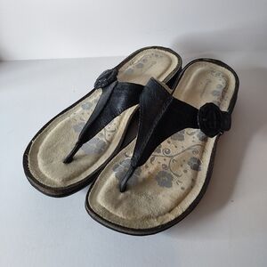 Rockport Black Leather Thong Sandals – Women’s Comfort Slip-On size 8.5